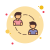 an icon displaying two people talking
